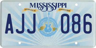 MS license plate AJJ086