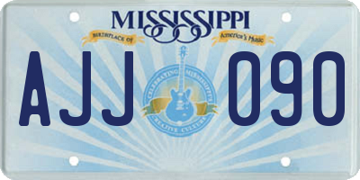MS license plate AJJ090
