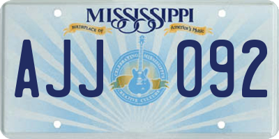 MS license plate AJJ092