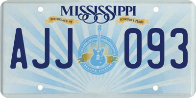 MS license plate AJJ093