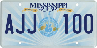 MS license plate AJJ100