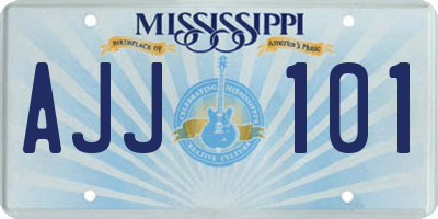 MS license plate AJJ101