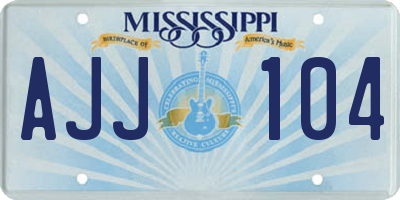 MS license plate AJJ104
