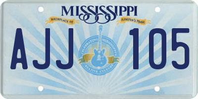 MS license plate AJJ105