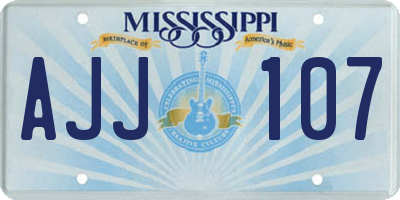 MS license plate AJJ107