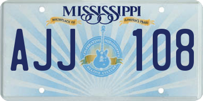 MS license plate AJJ108