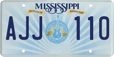 MS license plate AJJ110