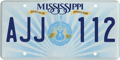 MS license plate AJJ112