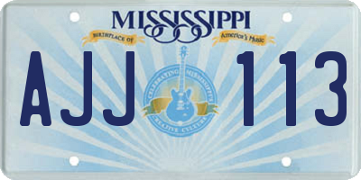MS license plate AJJ113
