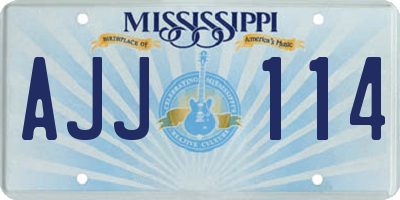 MS license plate AJJ114