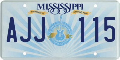 MS license plate AJJ115