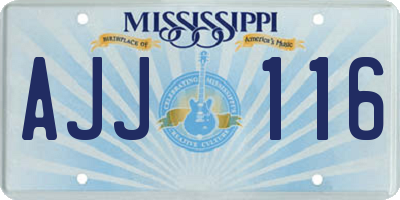 MS license plate AJJ116