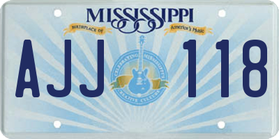 MS license plate AJJ118