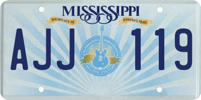 MS license plate AJJ119