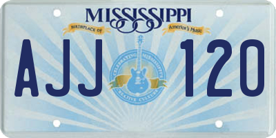 MS license plate AJJ120