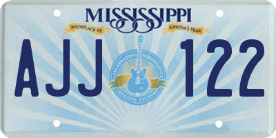 MS license plate AJJ122