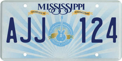 MS license plate AJJ124