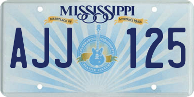MS license plate AJJ125
