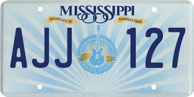 MS license plate AJJ127