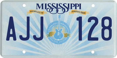 MS license plate AJJ128