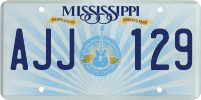 MS license plate AJJ129