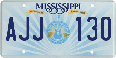 MS license plate AJJ130