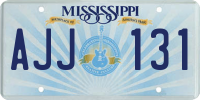 MS license plate AJJ131