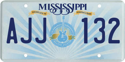 MS license plate AJJ132