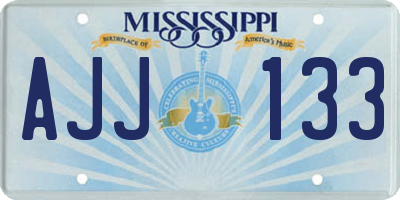 MS license plate AJJ133