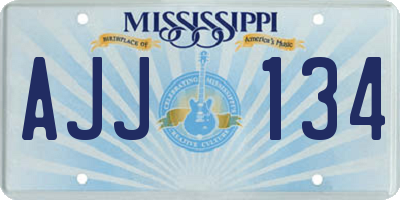 MS license plate AJJ134