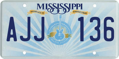 MS license plate AJJ136