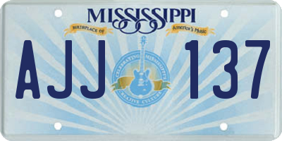 MS license plate AJJ137