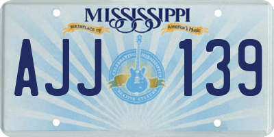 MS license plate AJJ139
