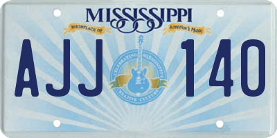 MS license plate AJJ140