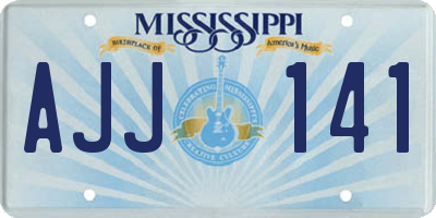 MS license plate AJJ141
