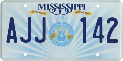 MS license plate AJJ142