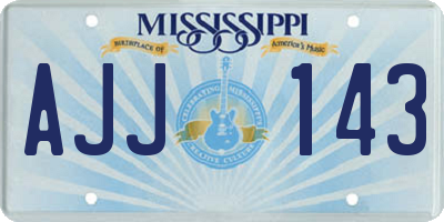 MS license plate AJJ143