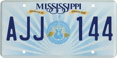 MS license plate AJJ144