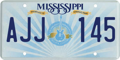 MS license plate AJJ145