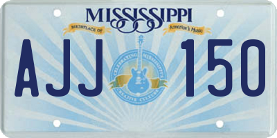 MS license plate AJJ150