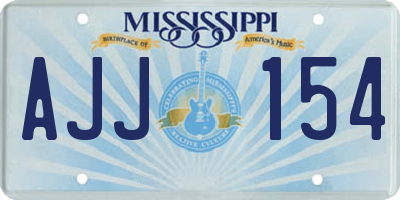 MS license plate AJJ154