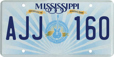 MS license plate AJJ160