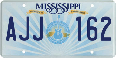 MS license plate AJJ162