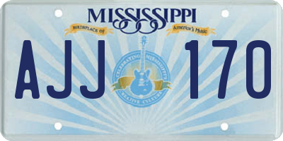 MS license plate AJJ170