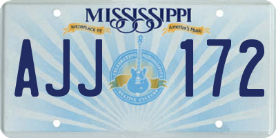 MS license plate AJJ172