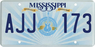 MS license plate AJJ173