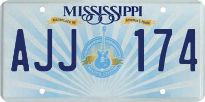 MS license plate AJJ174
