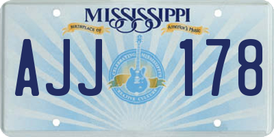 MS license plate AJJ178