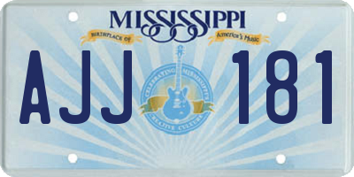 MS license plate AJJ181