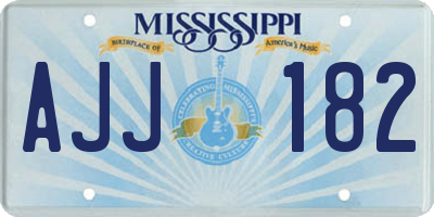 MS license plate AJJ182